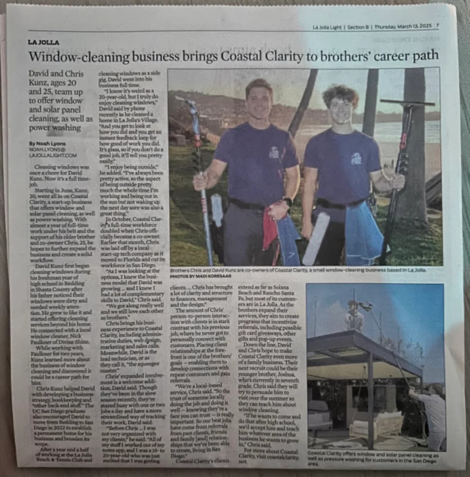 Coastal Clarity Featured in The San Diego Union-Tribune: A Milestone Moment for Us! image